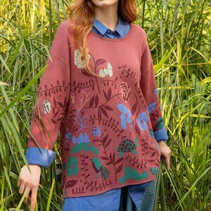 “Mockingbird” sweater in organic/recycled cotton - Dusty - New